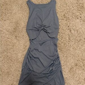 Elegant Blue Sleeveless Dress